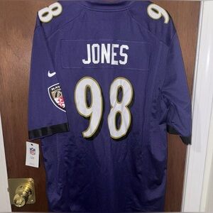 New Baltimore Ravens Travis Jones #98 Nike Men's Purple On Field Apparel Size L